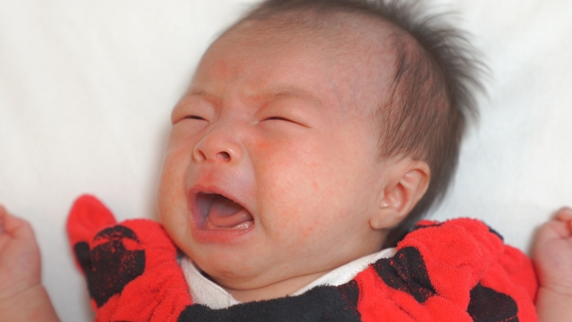 咳が出る赤ちゃんのイメージ図